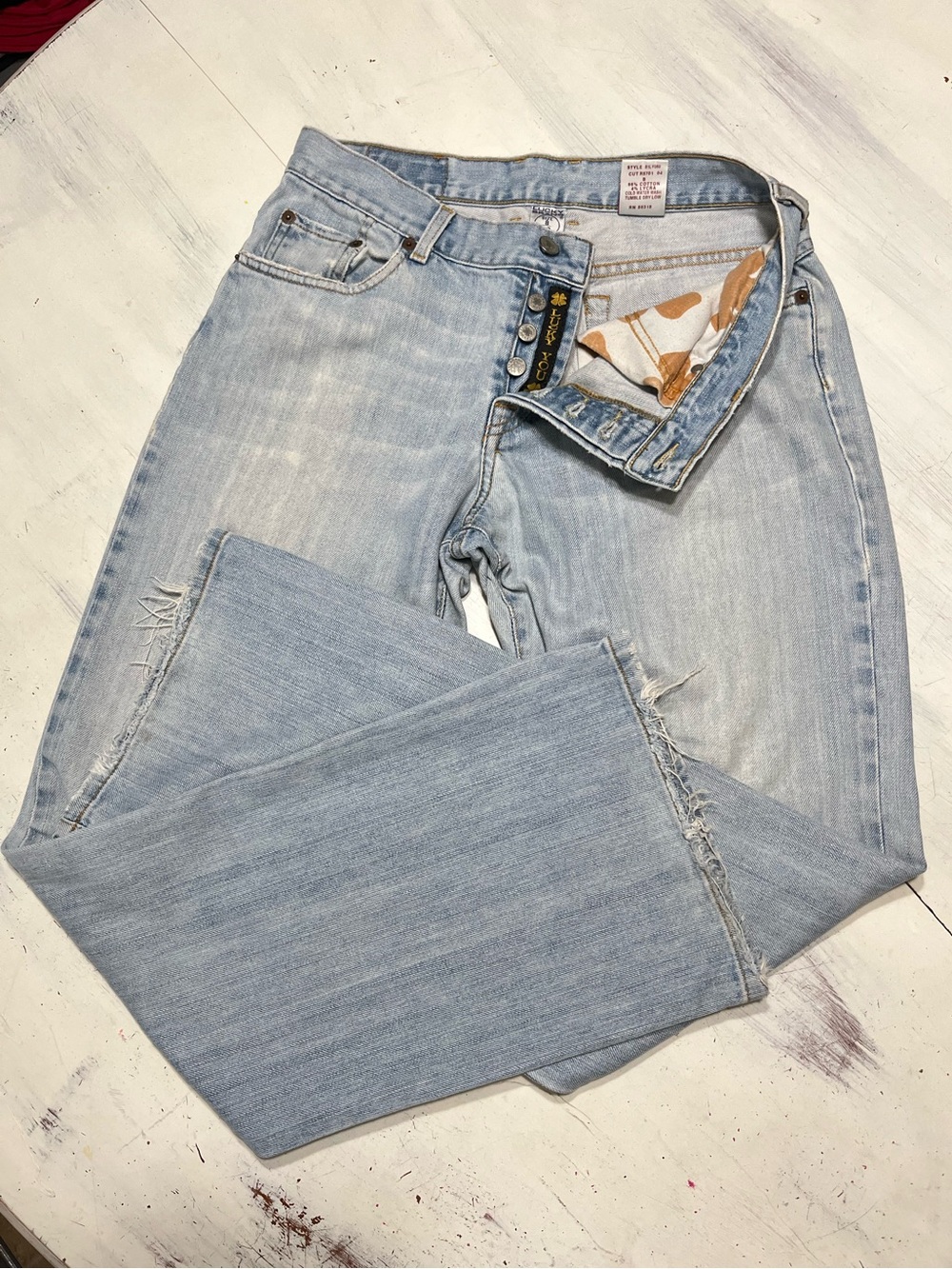 Vintage Y2K Lucky Brand Dungarees Light Wash Boot Cut Slouchy Jeans Sz 8/29